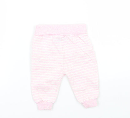 Earlydays Girls Pink Striped  Sweatpants Trousers Size 0-3 Months