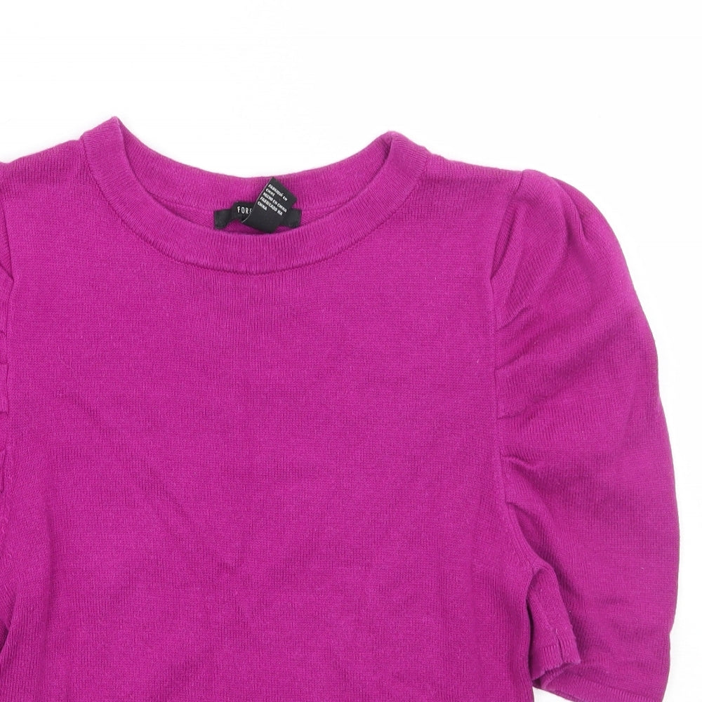 Womens UK Size M Forever21 Purple Basic T-Shirt