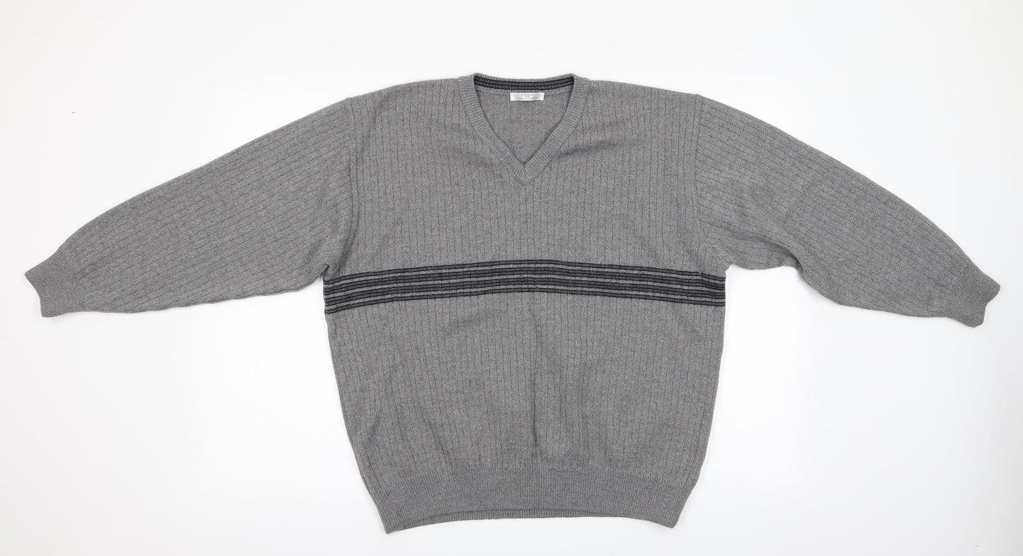 Marks and Mens Grey   Pullover Jumper Size L