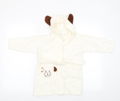 IRS Needs Boys Ivory Animal Print   Gown Size 2-3 Years  - Dog on pocket and ears on hood