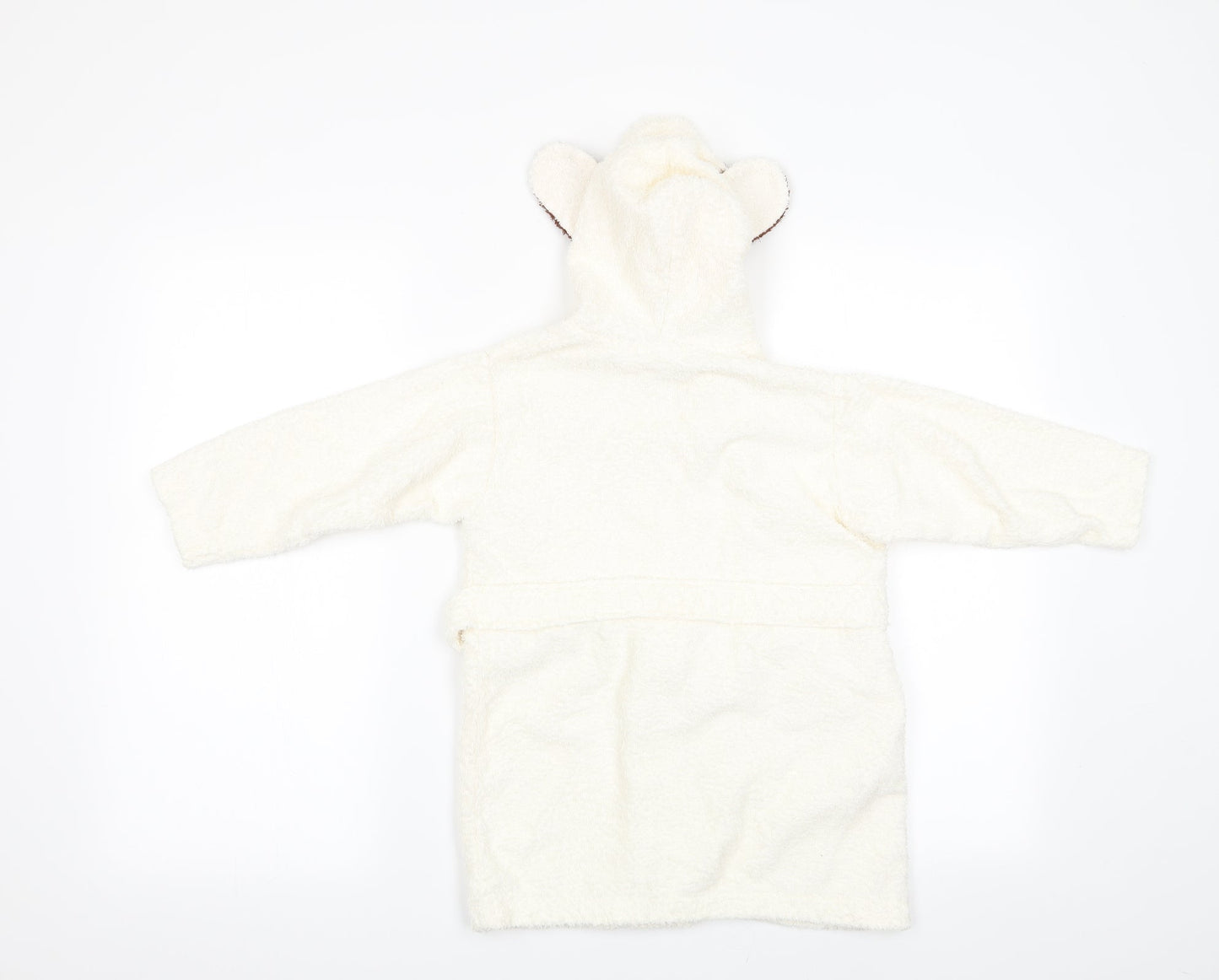 IRS Needs Boys Ivory Animal Print   Gown Size 2-3 Years  - Dog on pocket and ears on hood