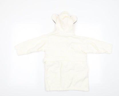 IRS Needs Boys Ivory Animal Print   Gown Size 2-3 Years  - Dog on pocket and ears on hood