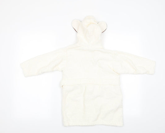 IRS Needs Boys Ivory Animal Print   Gown Size 2-3 Years  - Dog on pocket and ears on hood