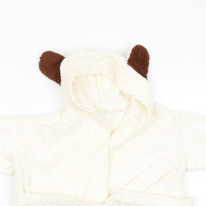 IRS Needs Boys Ivory Animal Print   Gown Size 2-3 Years  - Dog on pocket and ears on hood