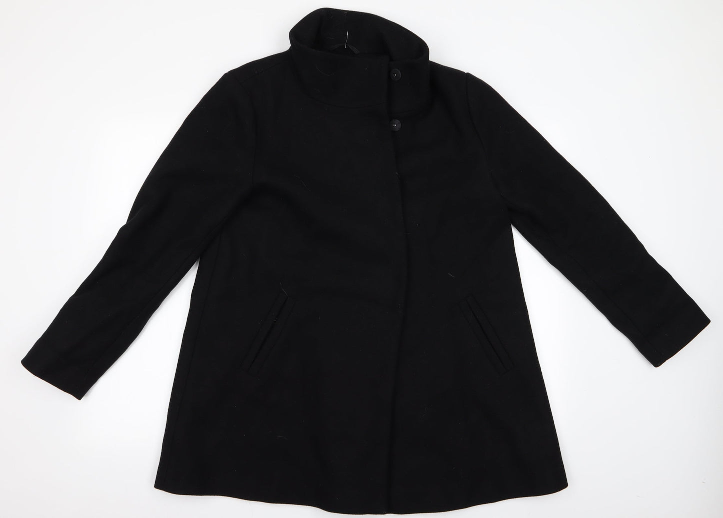 Hallhuber Womens Black   Overcoat Coat Size 14