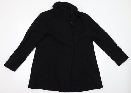 Hallhuber Womens Black   Overcoat Coat Size 14