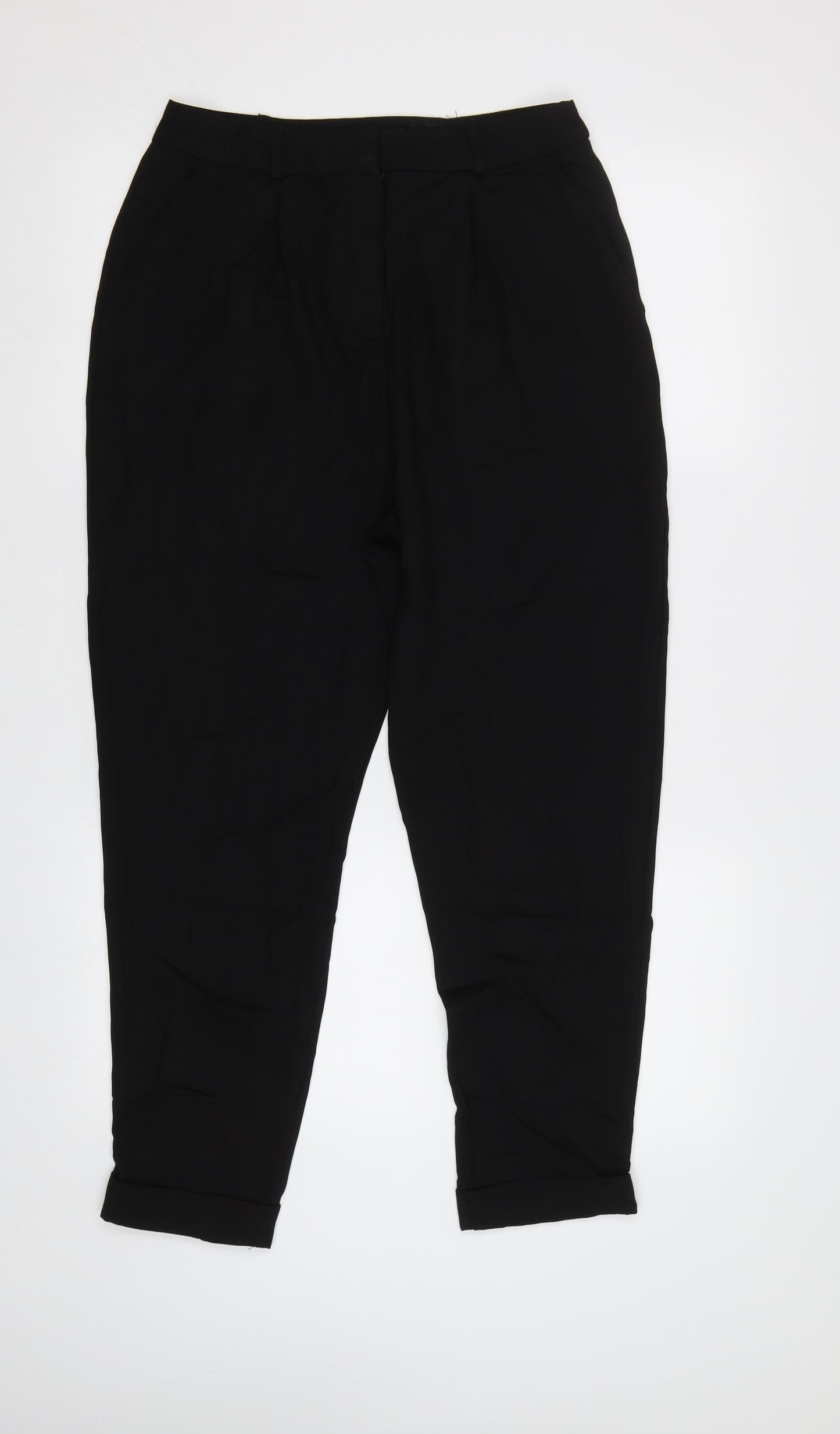 Womens UK Size 10 ASOS Regular Fit Dress Pants Black Trousers