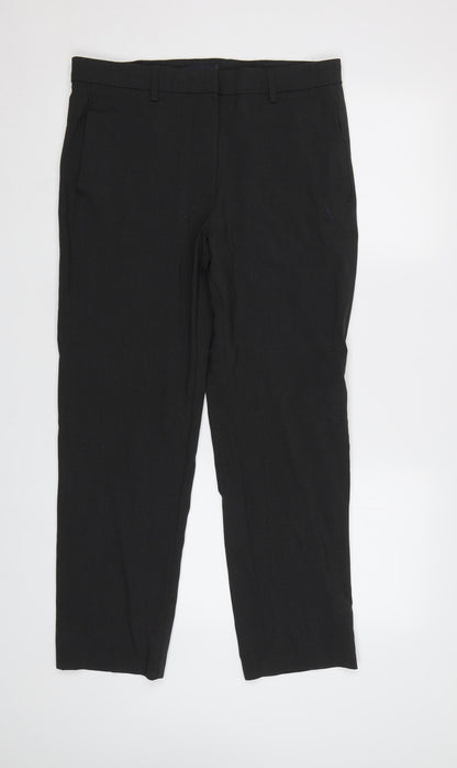 Womens UK Size 12 M&S Regular Fit Dress Pants Grey Trousers