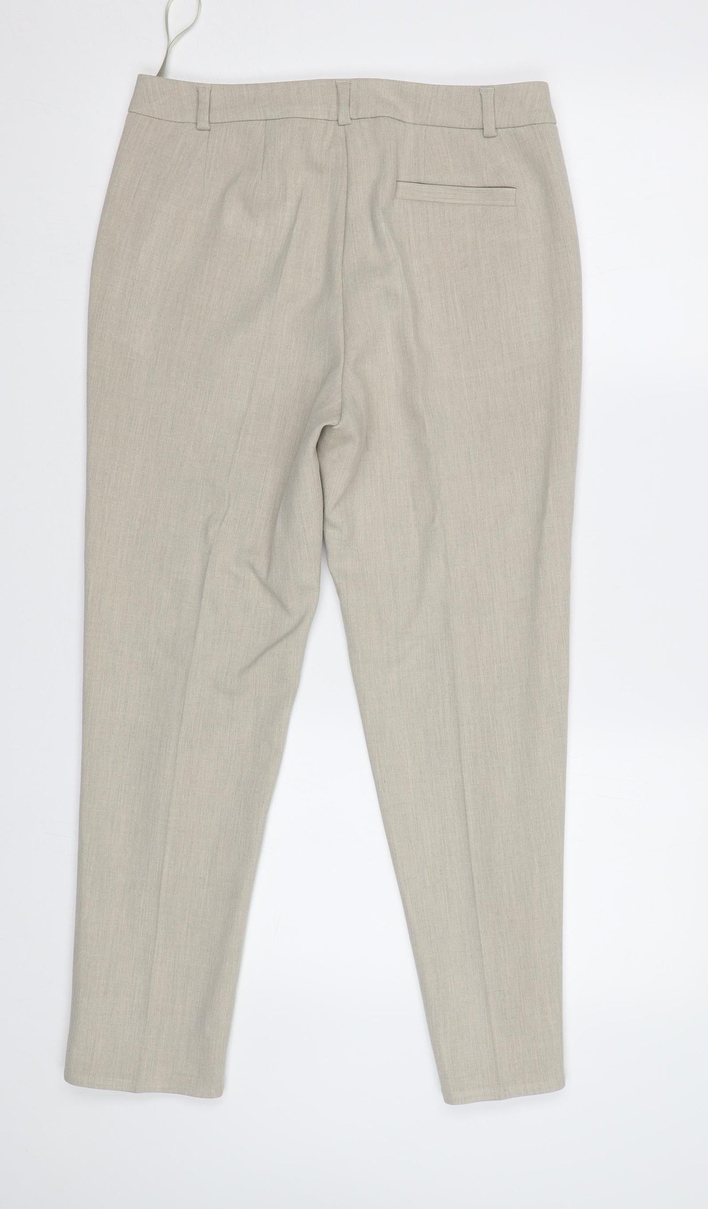 Womens UK Size 10 M&S Regular Fit Dress Pants Beige Trousers