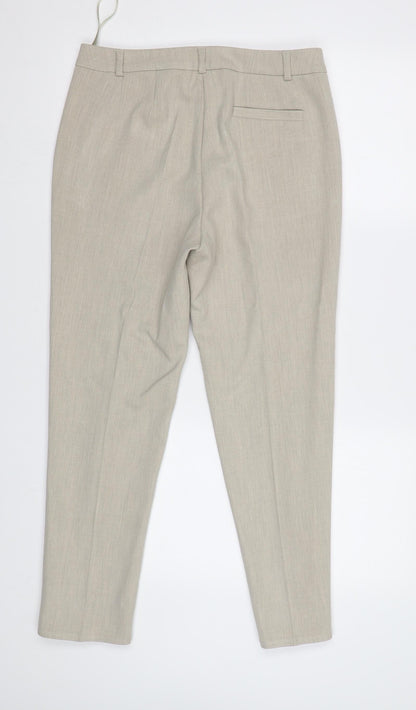 Womens UK Size 10 M&S Regular Fit Dress Pants Beige Trousers