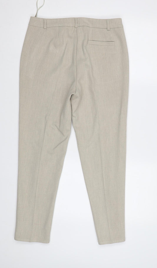 Womens UK Size 10 M&S Regular Fit Dress Pants Beige Trousers