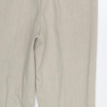 Womens UK Size 10 M&S Regular Fit Dress Pants Beige Trousers