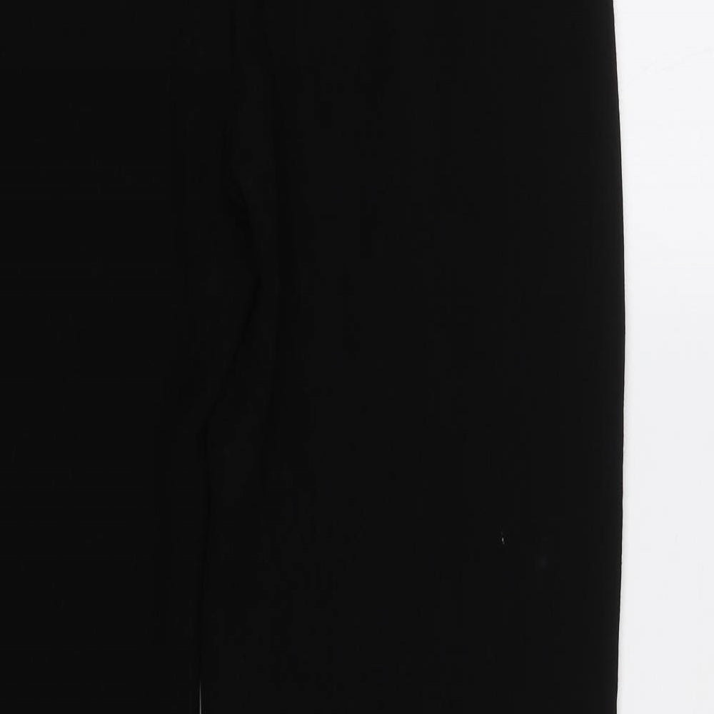 Womens UK Size 14 Gold Regular Fit  Black Trousers