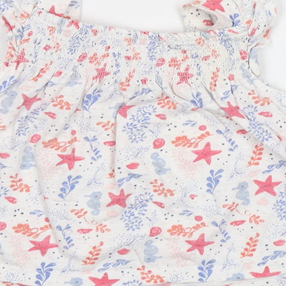 F&F Baby White Floral  Tunic Blouse Size 3-6 Months