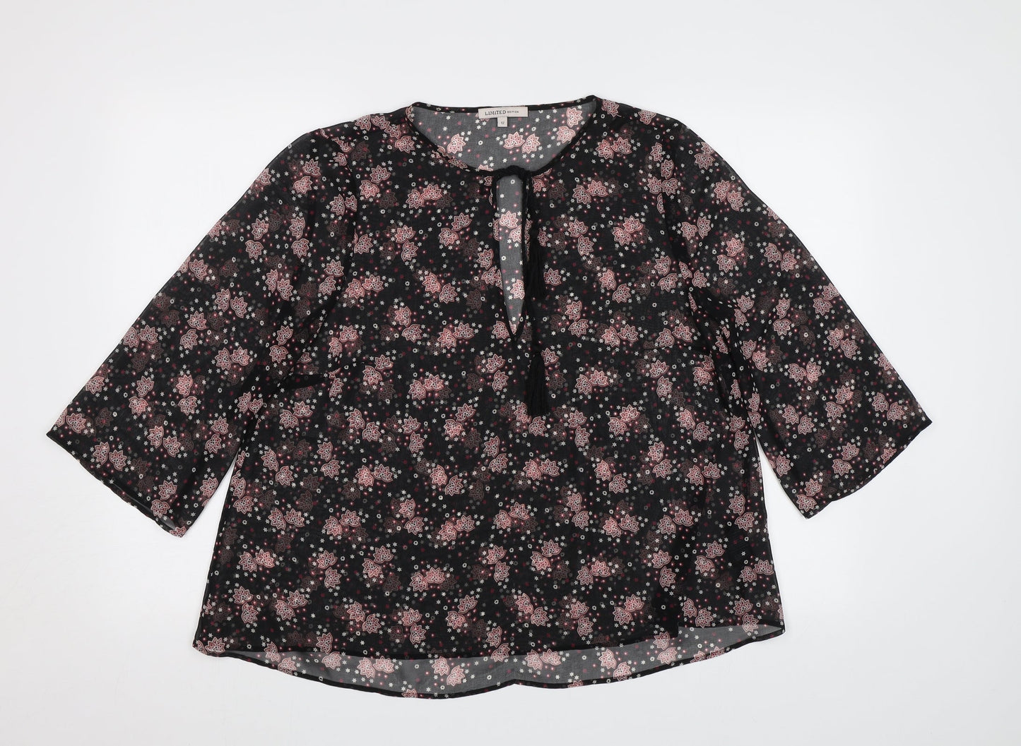 Womens UK Size 12 Limited Edition Black Basic Blouse