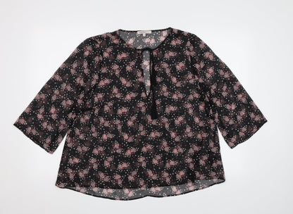 Womens UK Size 12 Limited Edition Black Basic Blouse