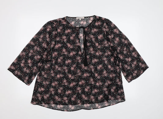 Womens UK Size 12 Limited Edition Black Basic Blouse