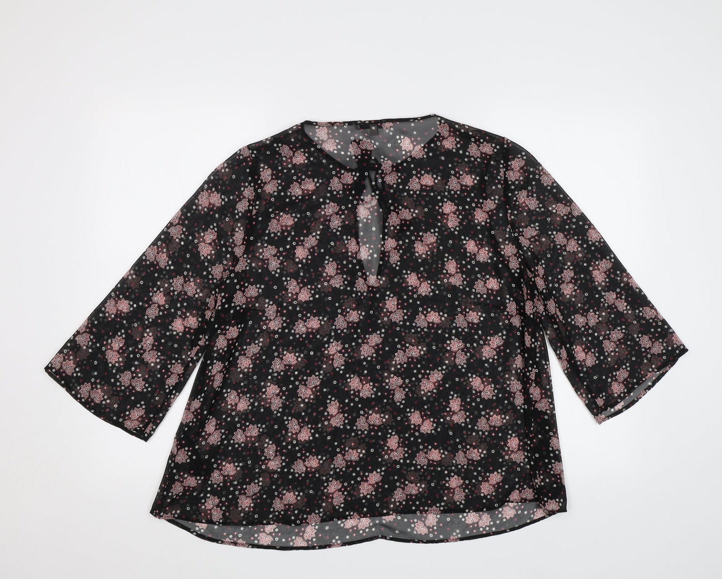 Womens UK Size 12 Limited Edition Black Basic Blouse