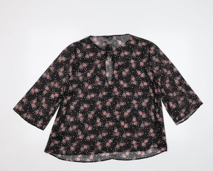 Womens UK Size 12 Limited Edition Black Basic Blouse
