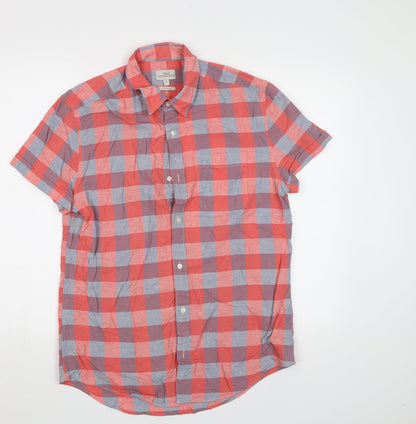 Mens UK Size M NEXT Red  Button-Up Short Sleeve Casual Shirt