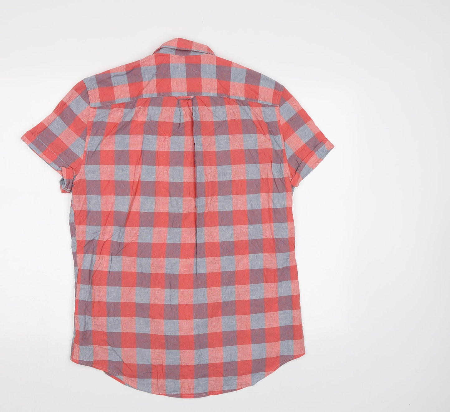 Mens UK Size M NEXT Red  Button-Up Short Sleeve Casual Shirt