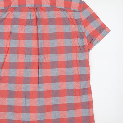 Mens UK Size M NEXT Red  Button-Up Short Sleeve Casual Shirt