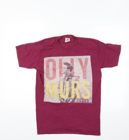 Womens UK Size S Fruit of the Loom Purple Basic T-Shirt