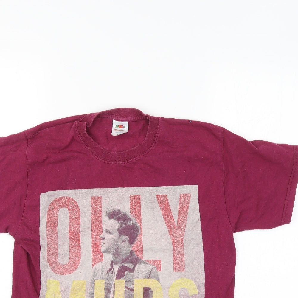 Womens UK Size S Fruit of the Loom Purple Basic T-Shirt