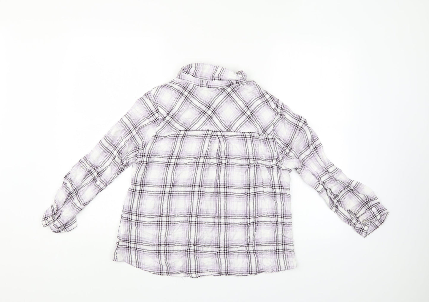 M&Co Womens Multicoloured Check  Basic Button-Up Size 14