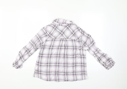 M&Co Womens Multicoloured Check  Basic Button-Up Size 14