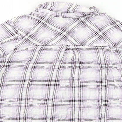 M&Co Womens Multicoloured Check  Basic Button-Up Size 14