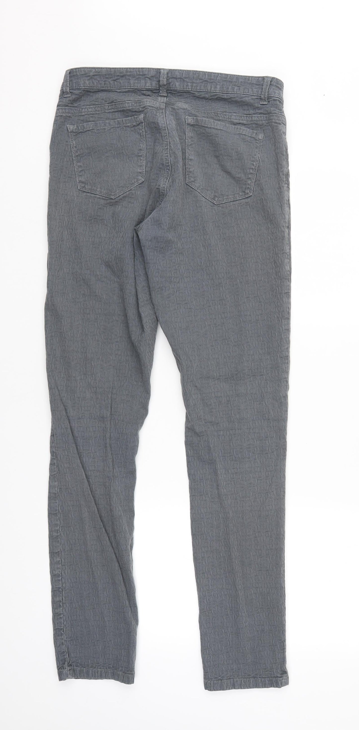Isabi Womens Grey Geometric Denim Skinny Jeans Size 10 L30 in