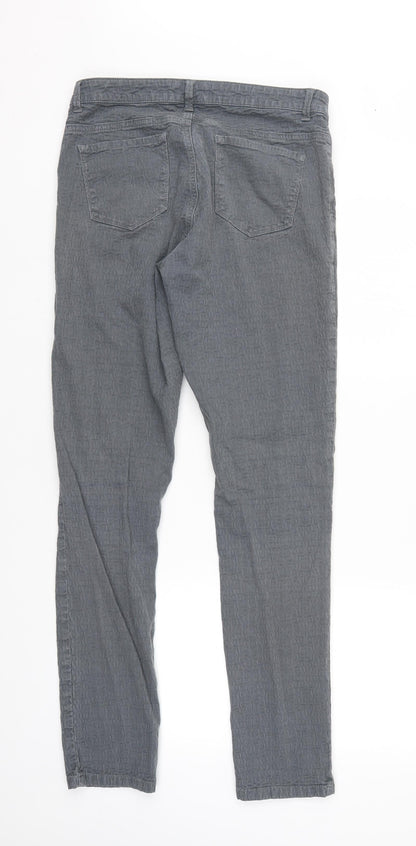 Isabi Womens Grey Geometric Denim Skinny Jeans Size 10 L30 in