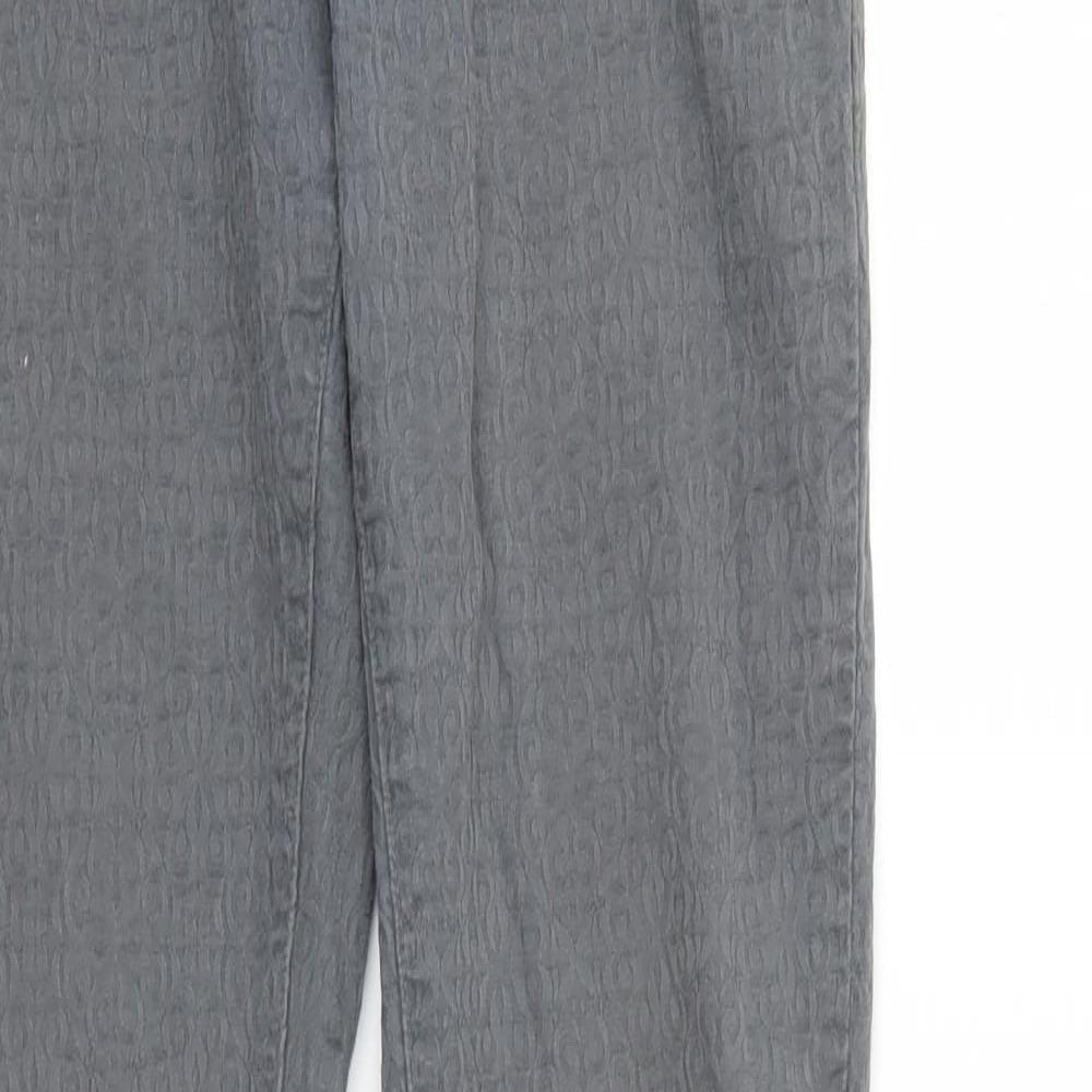 Isabi Womens Grey Geometric Denim Skinny Jeans Size 10 L30 in