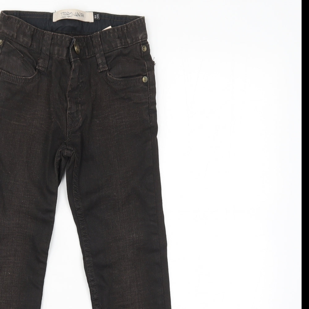 Teddy Smith Womens Brown  Denim Straight Jeans Size 8 L23.5 in