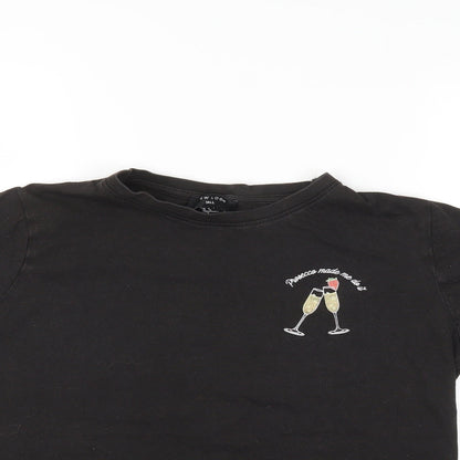 Womens UK Size 8 New Look Brown Basic T-Shirt