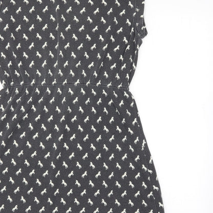 Louche Womens Grey Animal Print  A-Line  Size 14