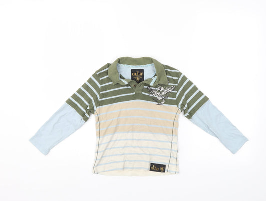 Ollie Boys Multicoloured Striped  Basic Polo Size 4 Years