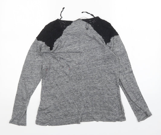 Womens UK Size M Zara Grey Basic T-Shirt