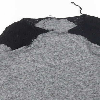 Womens UK Size M Zara Grey Basic T-Shirt