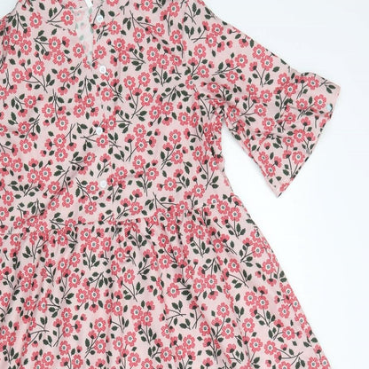 Preworn Womens Pink Floral  A-Line