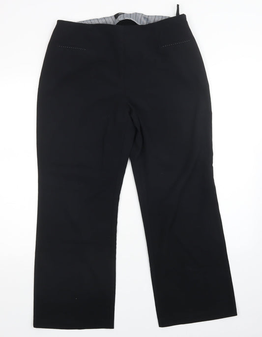 Womens UK Size 14 M&S Regular Fit  Black Trousers