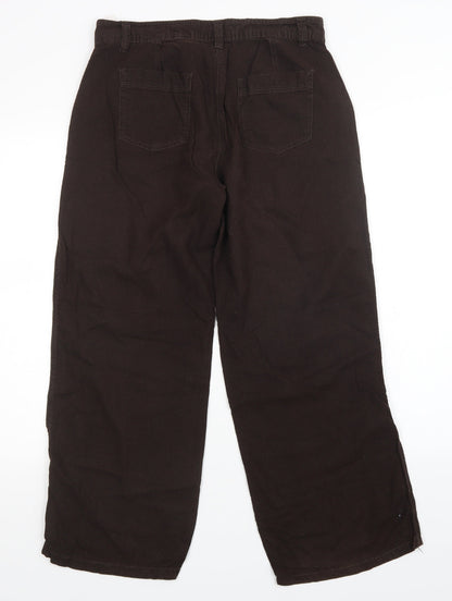 Womens UK Size 14 M&S Regular Fit  Brown Trousers