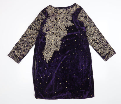 INF Womens Purple Floral  Sheath  Size L