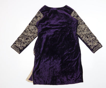 INF Womens Purple Floral  Sheath  Size L
