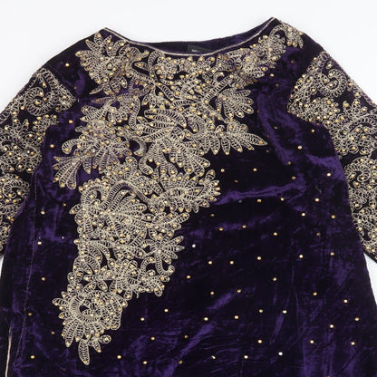 INF Womens Purple Floral  Sheath  Size L