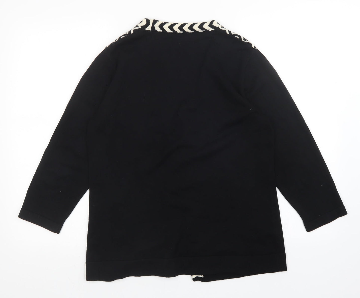 CC Womens Black Striped  Cardigan Jumper Size M