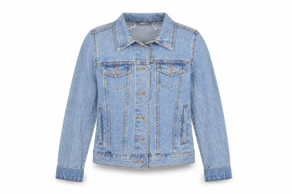 Denim CO Womens Blue Animal Print Denim Jacket  Size 4