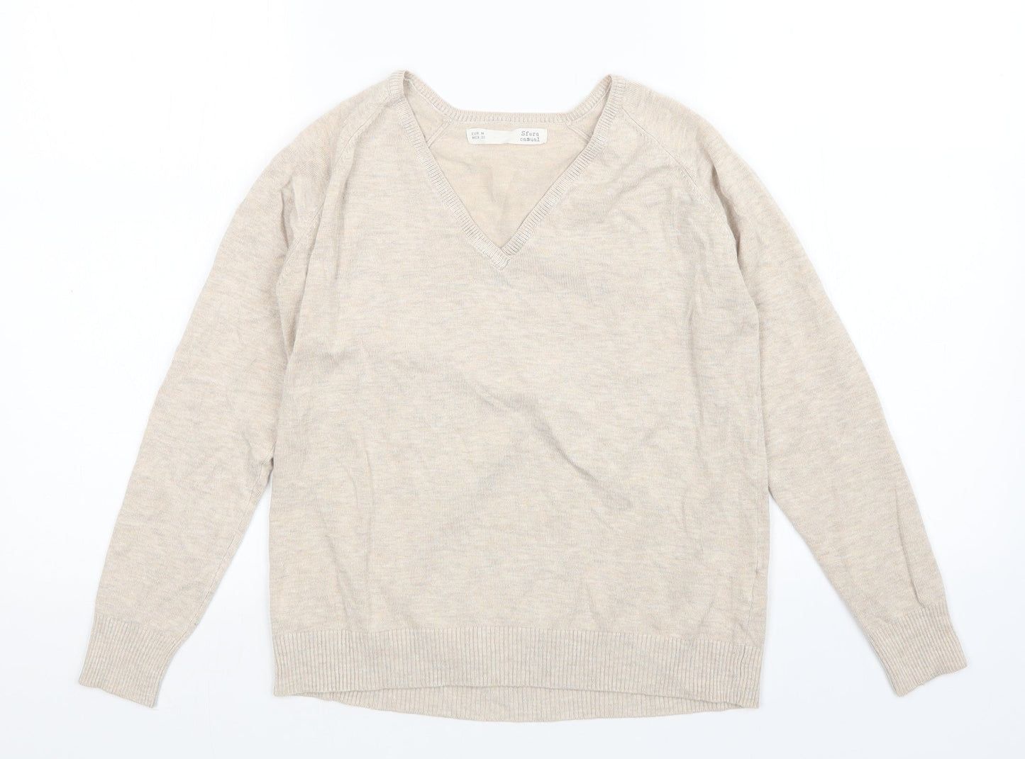 Womens UK Size M Sfera Beige Pullover Jumper