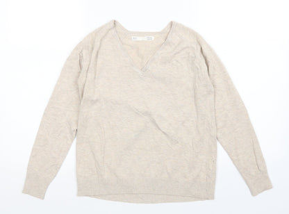 Womens UK Size M Sfera Beige Pullover Jumper